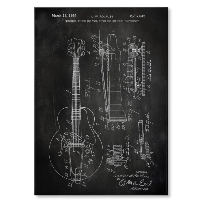 Plakat metalowy Electric string instrument Slate Prezent