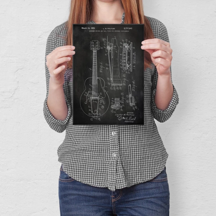 Plakat metalowy Electric string instrument Slate Prezent