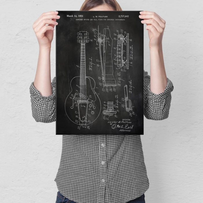 Poster metal Electric string instrument Slate gift