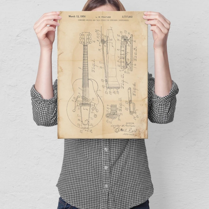 Poster metal Electric string instrument Retro gift