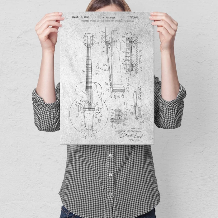 Plakat metalowy Electric string instrument Stone Prezent