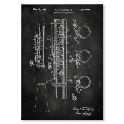 Poster metal Clarinet Musician Slate gift