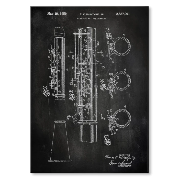 Poster metal Clarinet Musician Slate gift