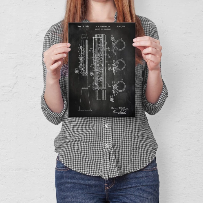 Poster metal Clarinet Musician Slate gift