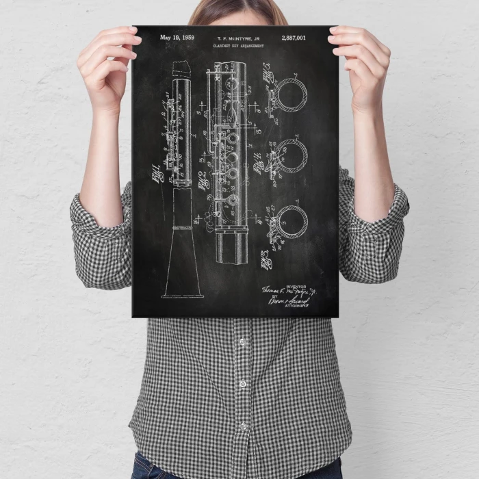 Poster metal Clarinet Musician Slate gift