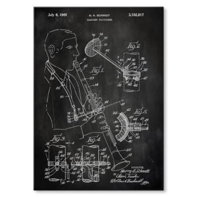 Poster metal Clarinet Musician gift