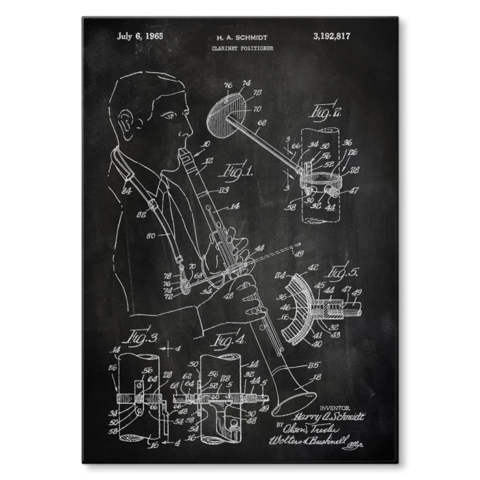 Poster metal Clarinet Musician gift
