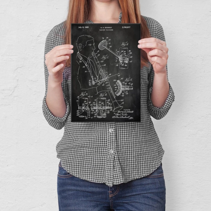 Poster metal Clarinet Musician gift