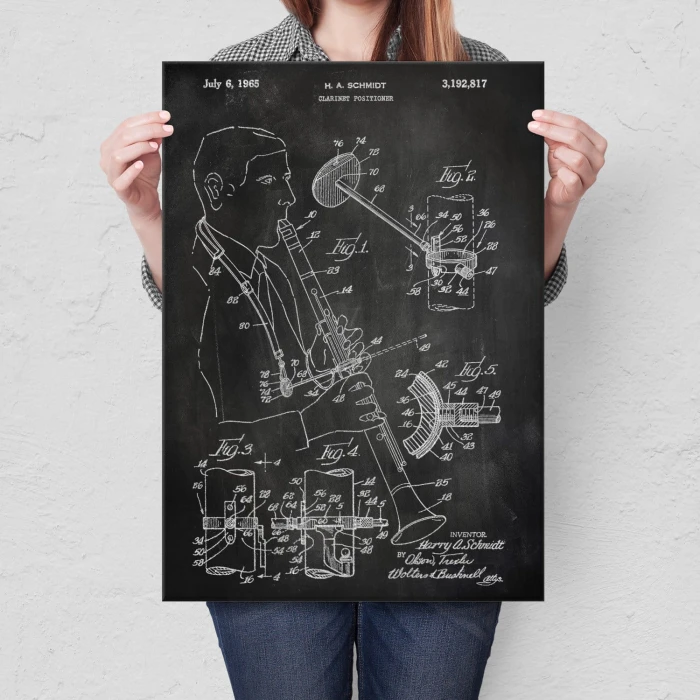 Poster metal Clarinet Musician gift