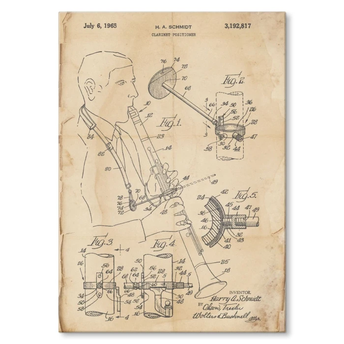 Poster metal Clarinet Musician Retro gift