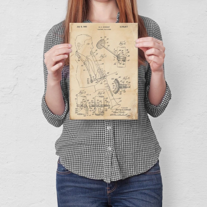 Poster metal Clarinet Musician Retro gift