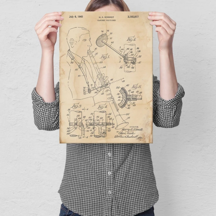 Poster metal Clarinet Musician Retro gift