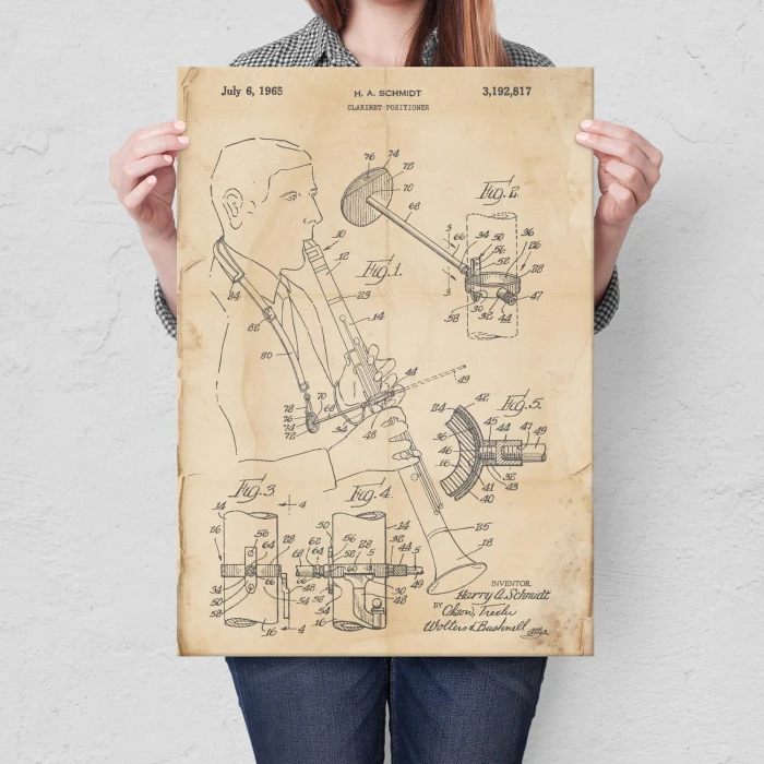 Poster metal Clarinet Musician Retro gift