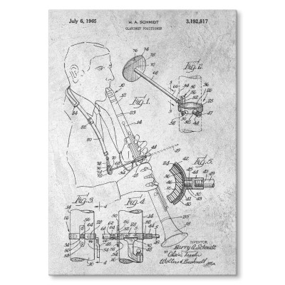 Plakat metalowy Clarinet Musician Stone Prezent