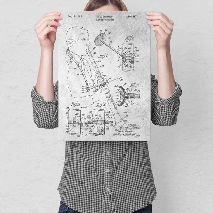 Poster metal Clarinet Musician Stone gift