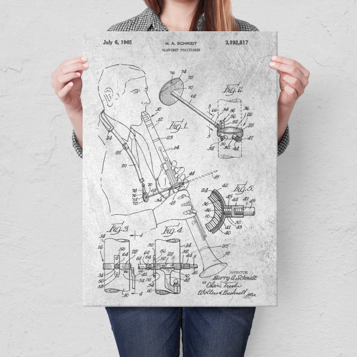 Poster metal Clarinet Musician Stone gift