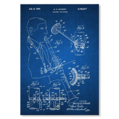 Plakat metalowy Clarinet Musician Tech Prezent