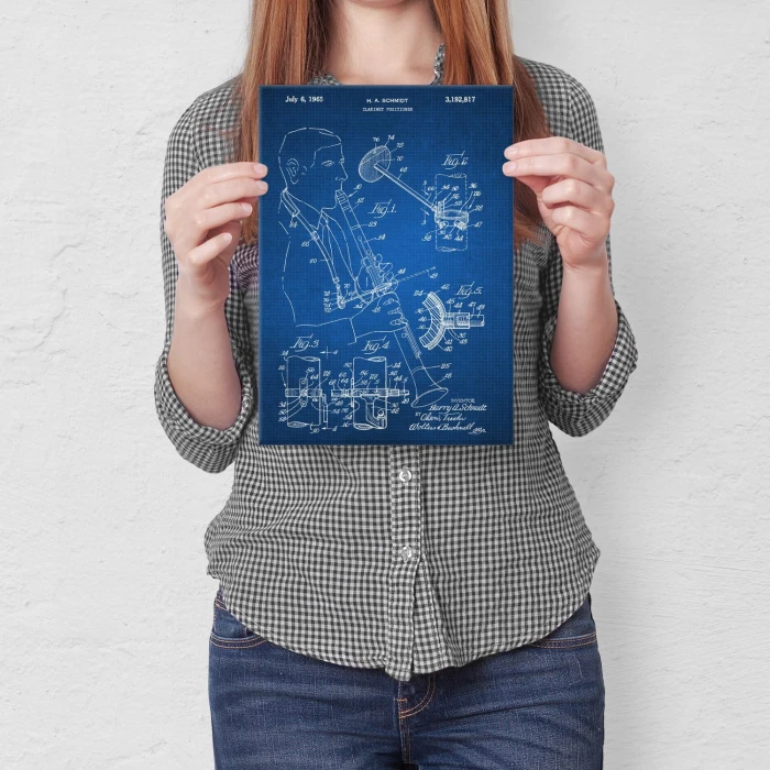 Poster metal Clarinet Musician Tech gift