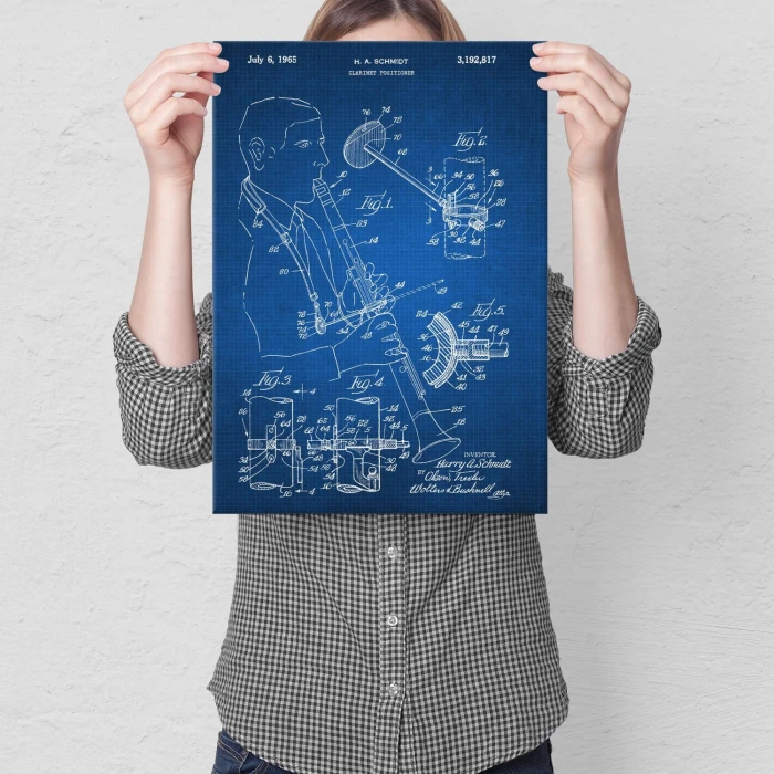 Poster metal Clarinet Musician Tech gift