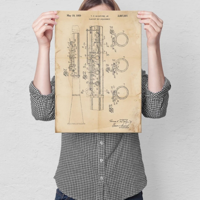 Poster metal Clarinet Musician Retro gift