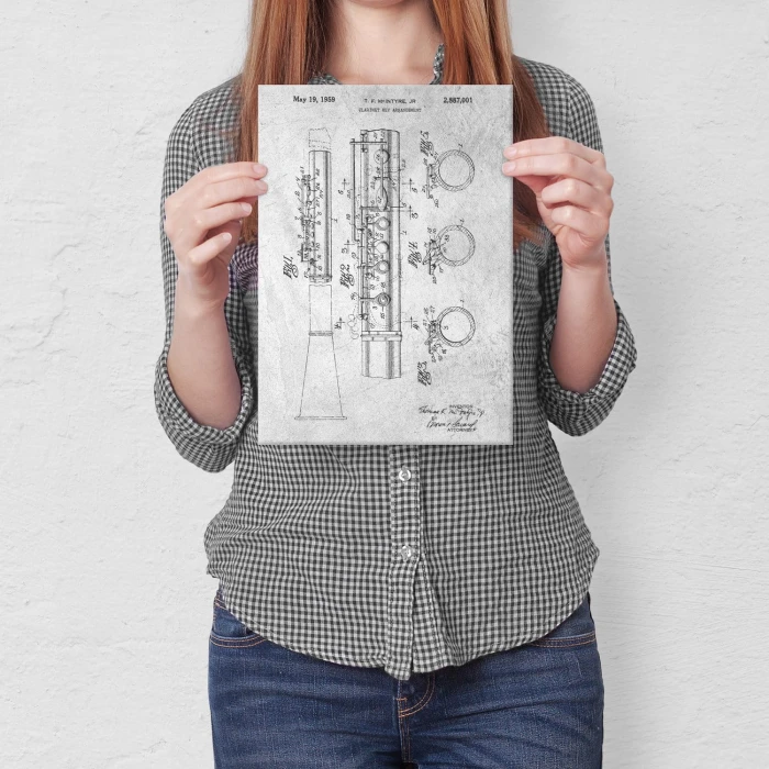 Poster metal Clarinet Musician Stone gift