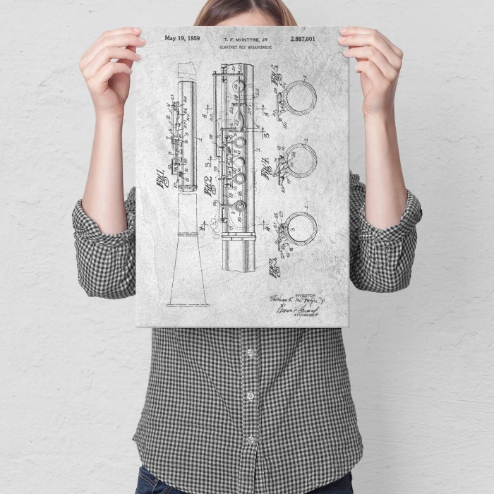 Poster metal Clarinet Musician Stone gift