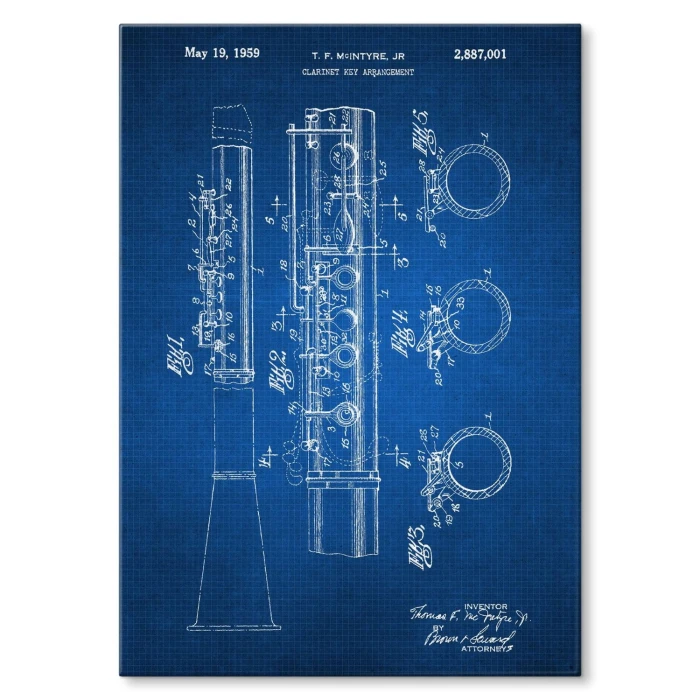 Poster metal Clarinet Musician Tech gift