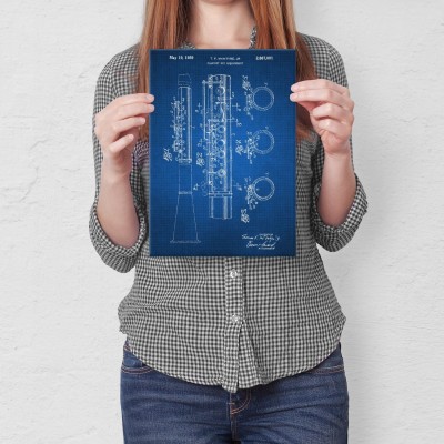 Plakat metalowy Clarinet Musician Tech Prezent