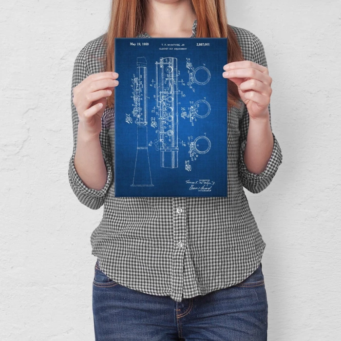 Poster metal Clarinet Musician Tech gift