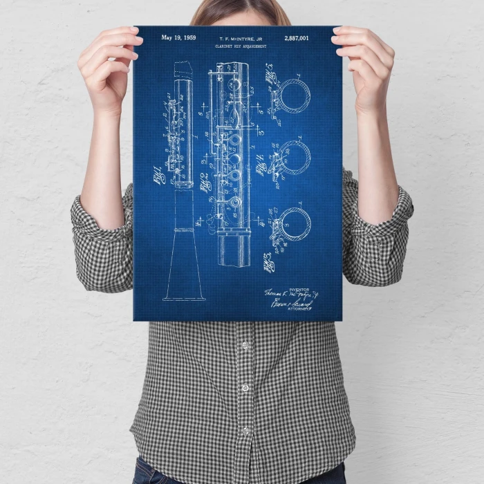 Poster metal Clarinet Musician Tech gift
