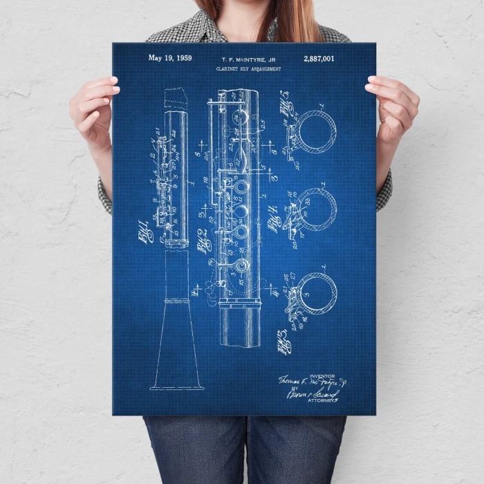 Poster metal Clarinet Musician Tech gift