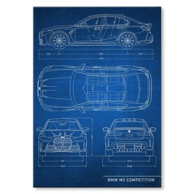 Poster metal BMW M3 Competition Tech gift