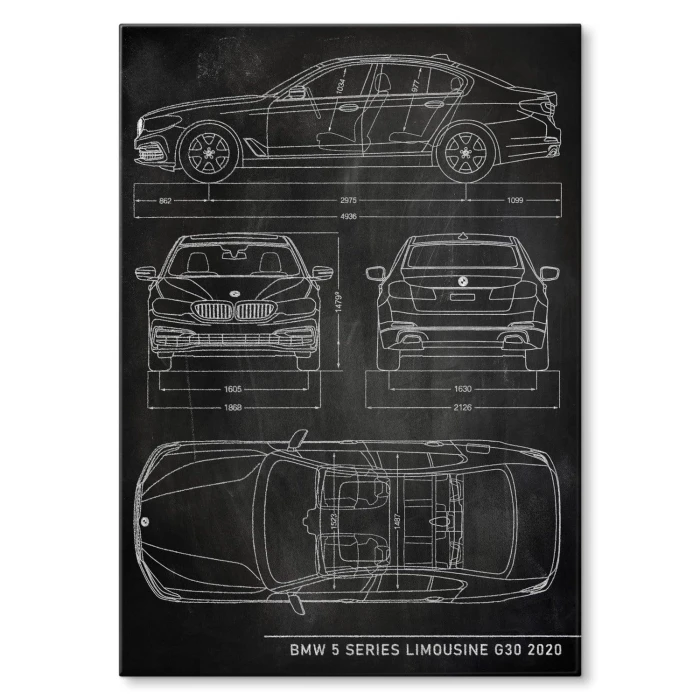 Poster metal BMW 5 Limousine Slate gift
