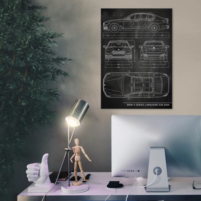 Poster metal BMW 5 Limousine Slate gift