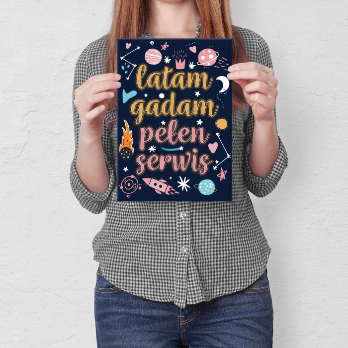 Plakat metalowy Latam gadam pełen serwis Prezent