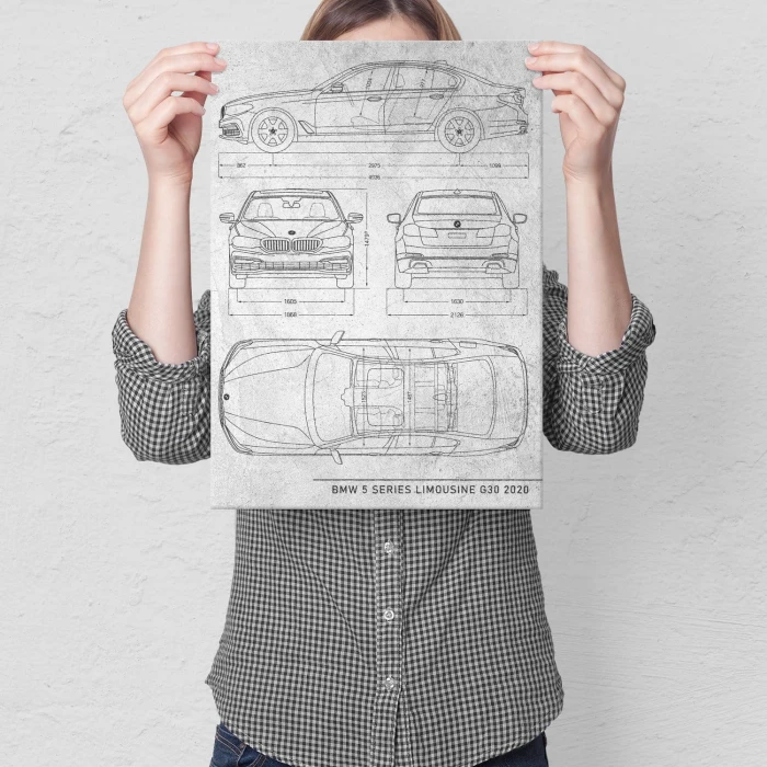Poster metal BMW 5 Limousine Stone gift