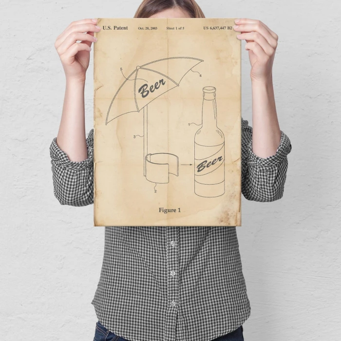Poster metal Beer Umbrella Retro gift
