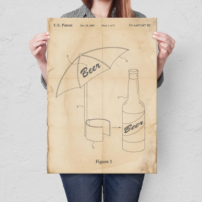 Poster metal Beer Umbrella Retro gift