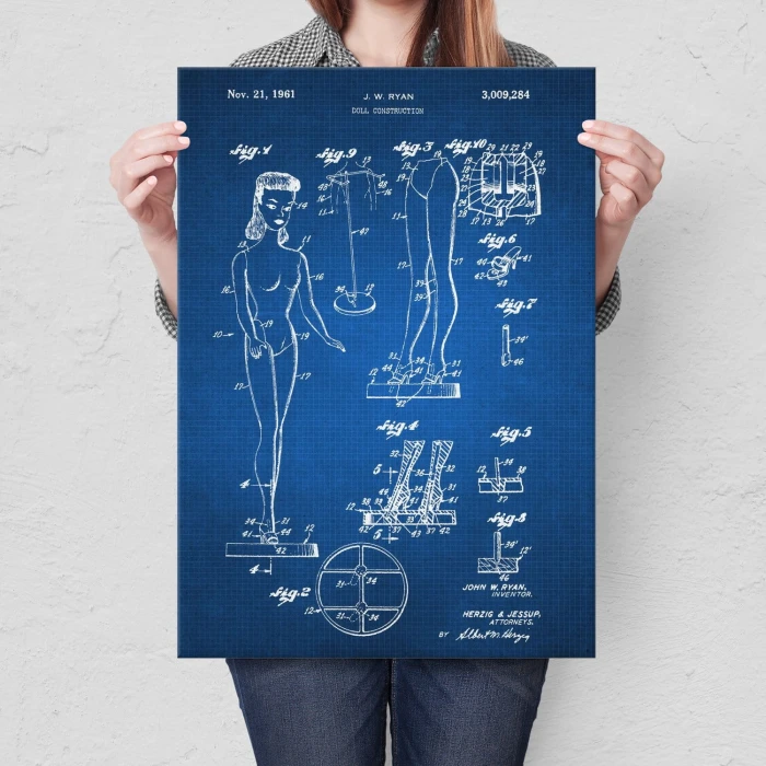 Plakat metalowy Barbie Doll Tech Prezent