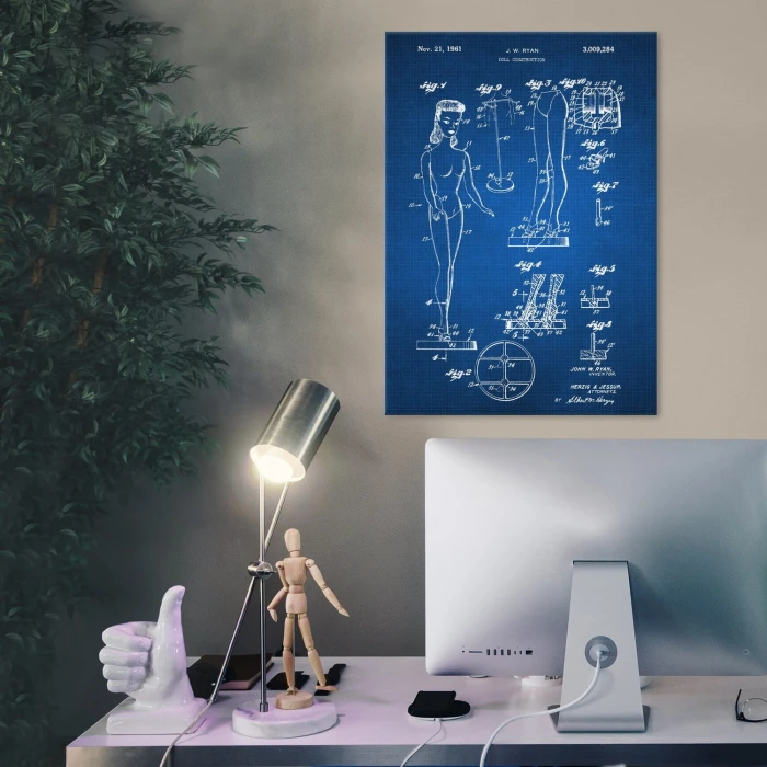 Plakat metalowy Barbie Doll Tech Prezent