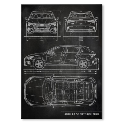 Plakat metalowy Audi A3 Sportback Slate Prezent