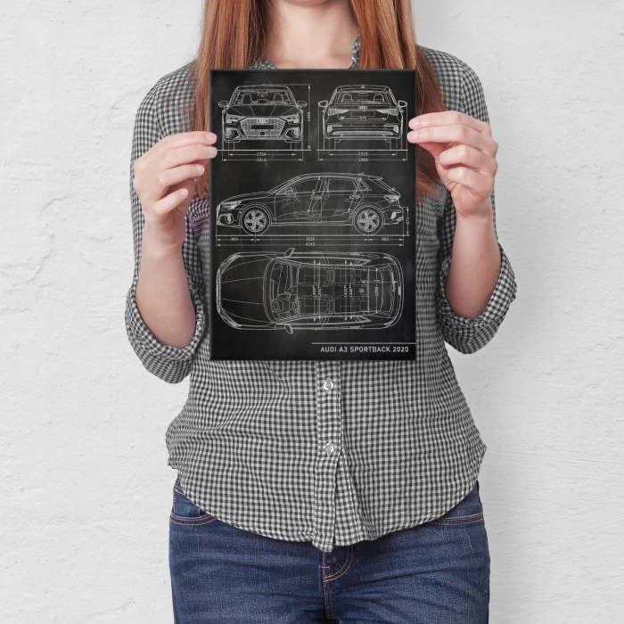 Plakat metalowy Audi A3 Sportback Slate Prezent