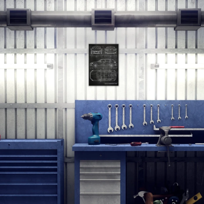 Plakat metalowy Audi A3 Sportback Slate Prezent