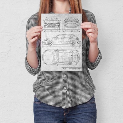 Poster metal Audi A3 Sportback Stone gift