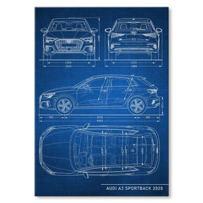 Plakat metalowy Audi A3 Sportback Tech Prezent