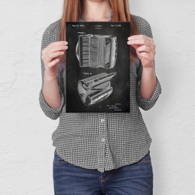 Poster metal Accordion Instrument Slate gift