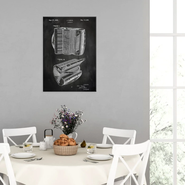 Poster metal Accordion Instrument Slate gift