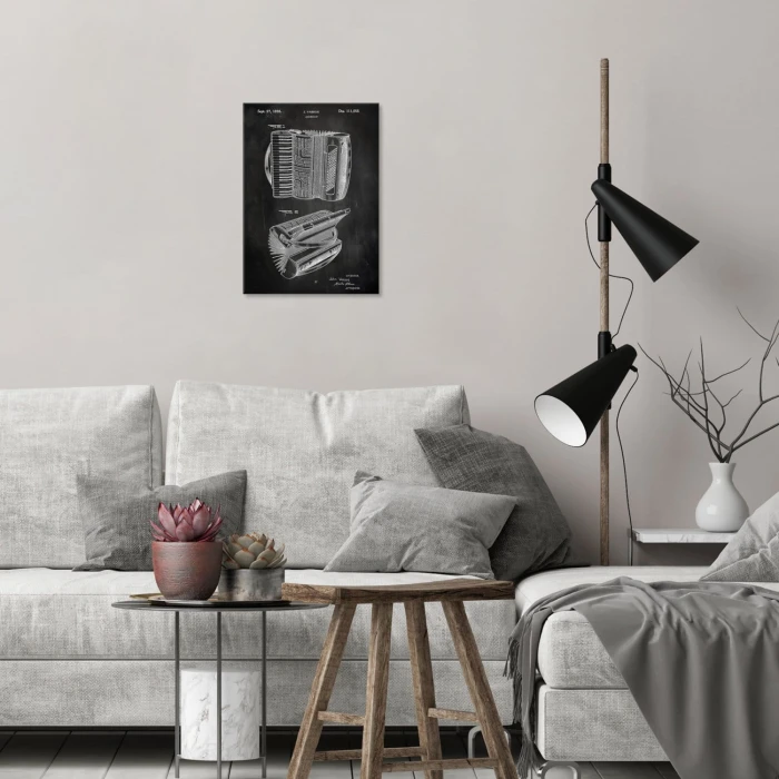 Poster metal Accordion Instrument Slate gift