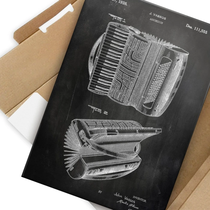 Poster metal Accordion Instrument Slate gift