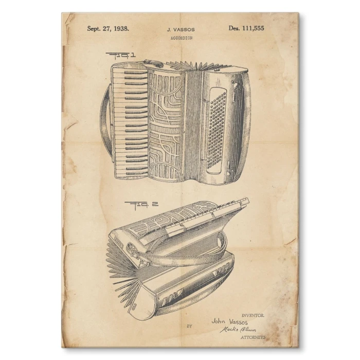 Poster metal Accordion Instrument Retro gift